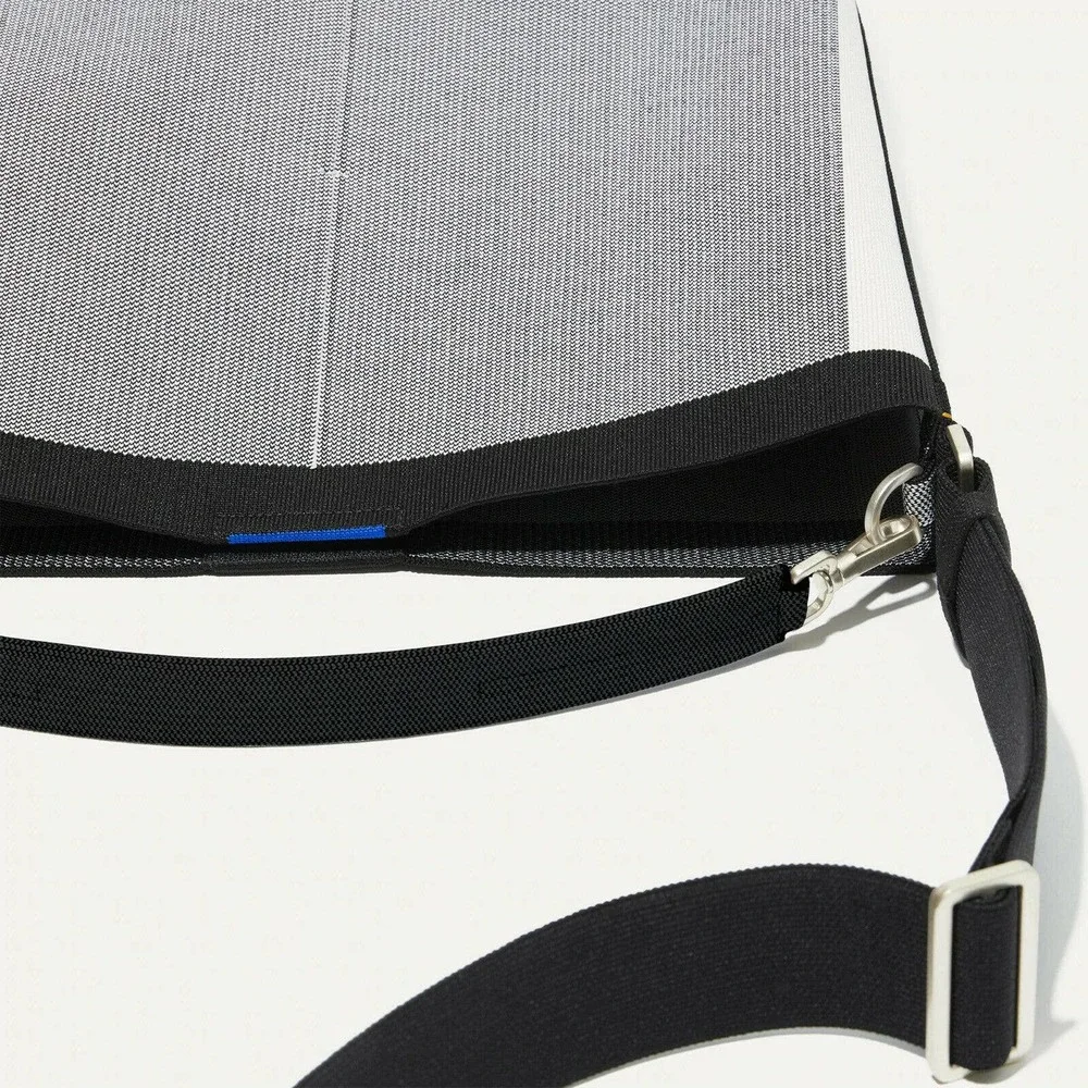 Rothy's Gray and Black Crossbody Tote with White Stripe